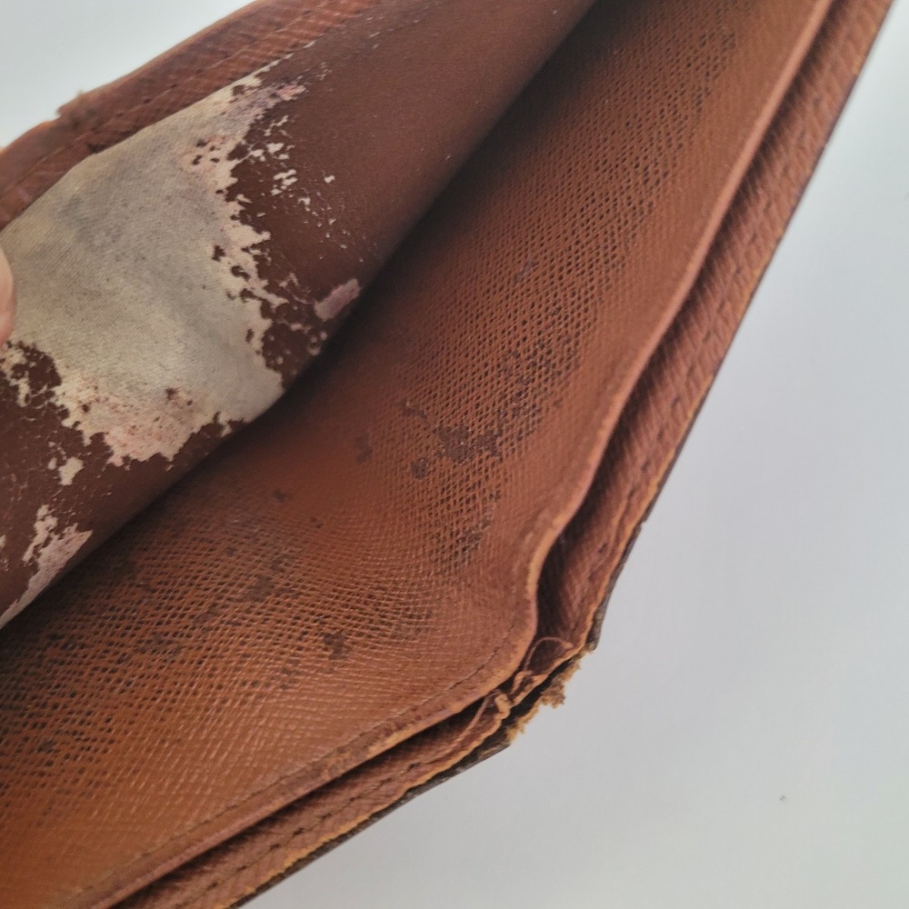 Louis Vuitton Monogram Bifold Wallet Brown Canvas Vintage M61665 - Picture 9 of 14
